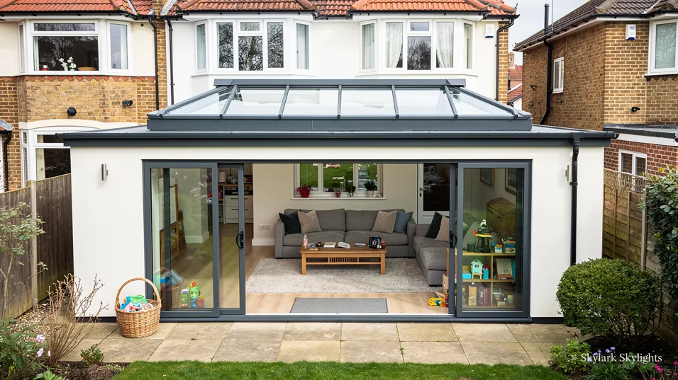 Rear extension with bifold doors and a roof lantern