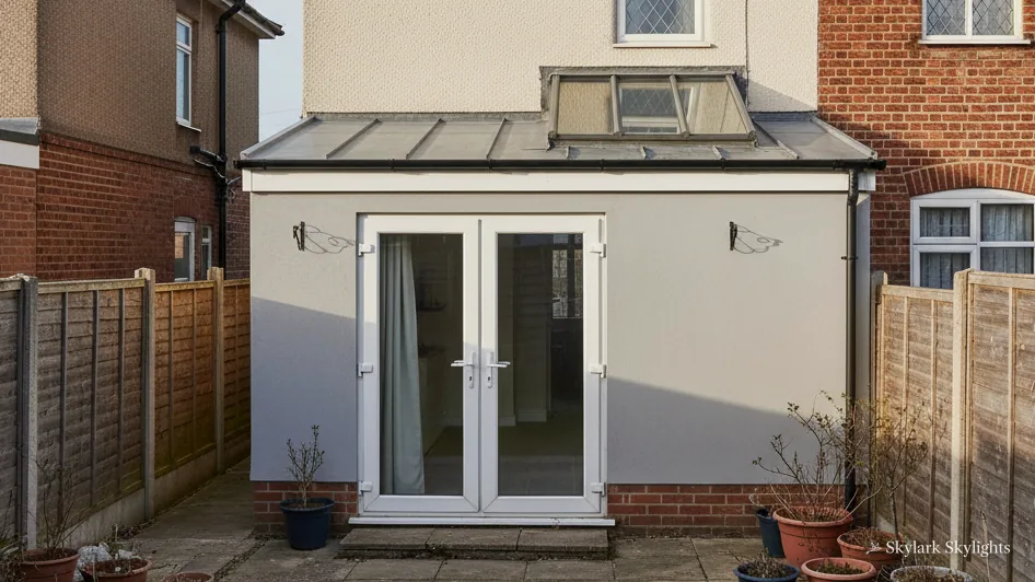 Rear extension with French doors and a roof lantern